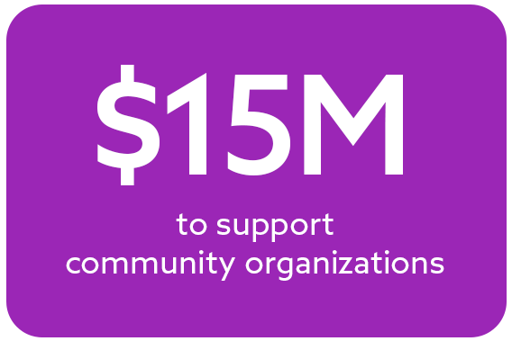 $15 million to support community organizations